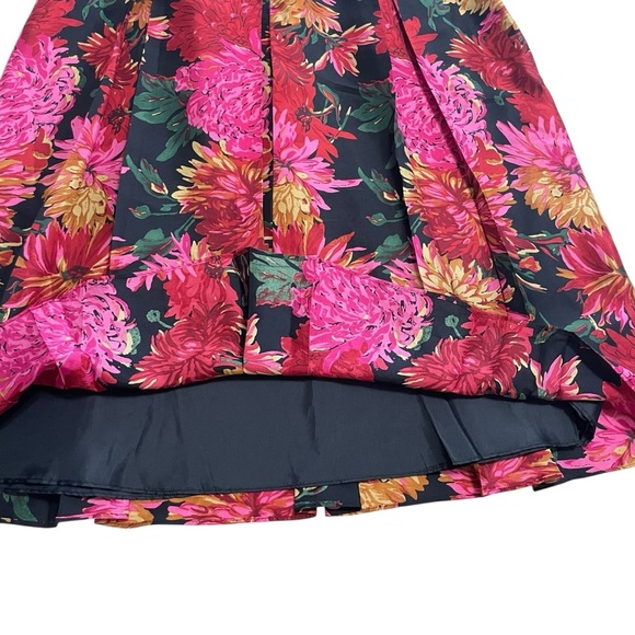 VTG Talbots 100% Silk Floral Pleated Lined Skirt Size 10 - Picture 6 of 12